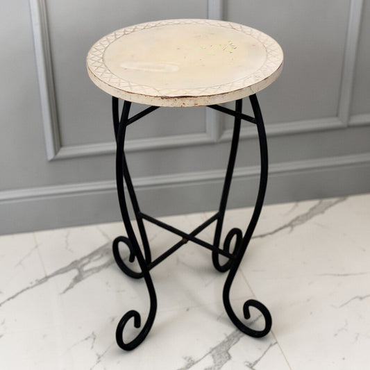 7845 Black and Metal Side Table
