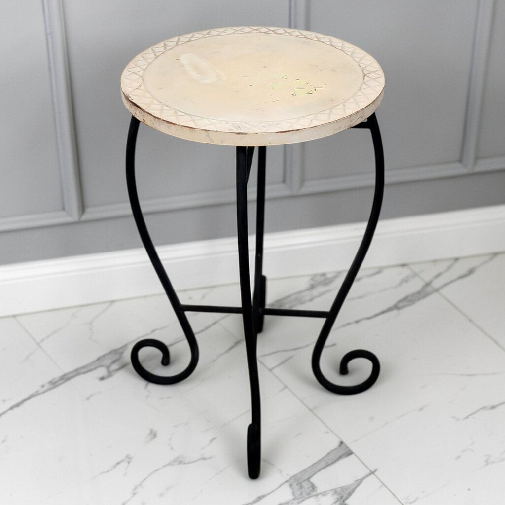 7845 Black and Metal Side Table