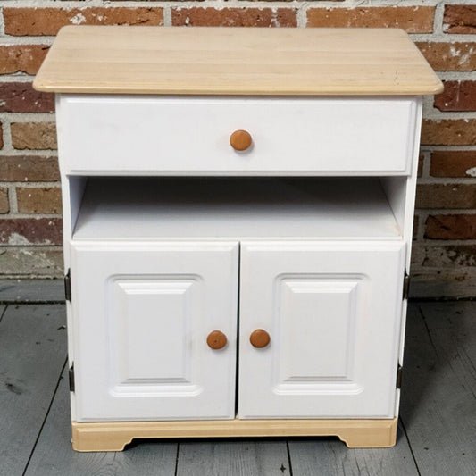 7846 White and Wood Rolling Kitchen #Cart