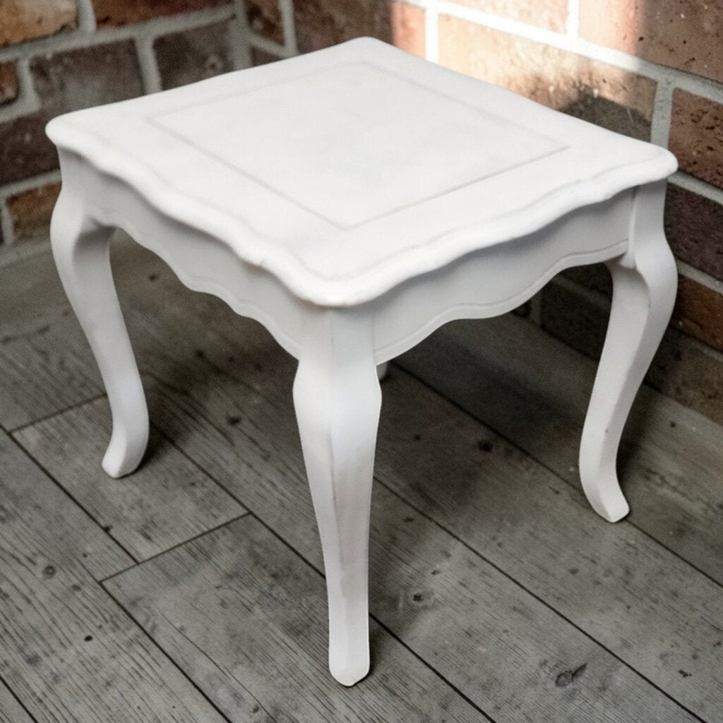 7852 White Queen Anne Side #Table ~ FURNITURE