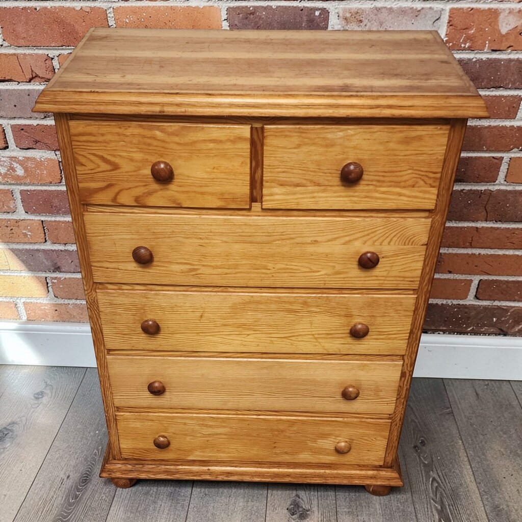 7857 Solid Pine 6 Drawer Chest