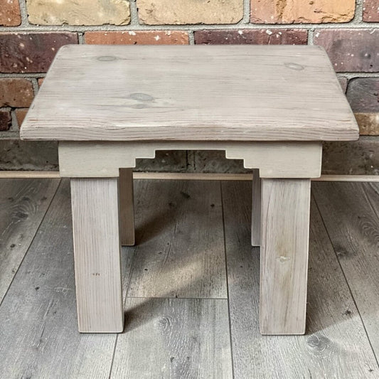 7858 Southwestern Oak Limewashed Side Table Used ~ FURNITURE