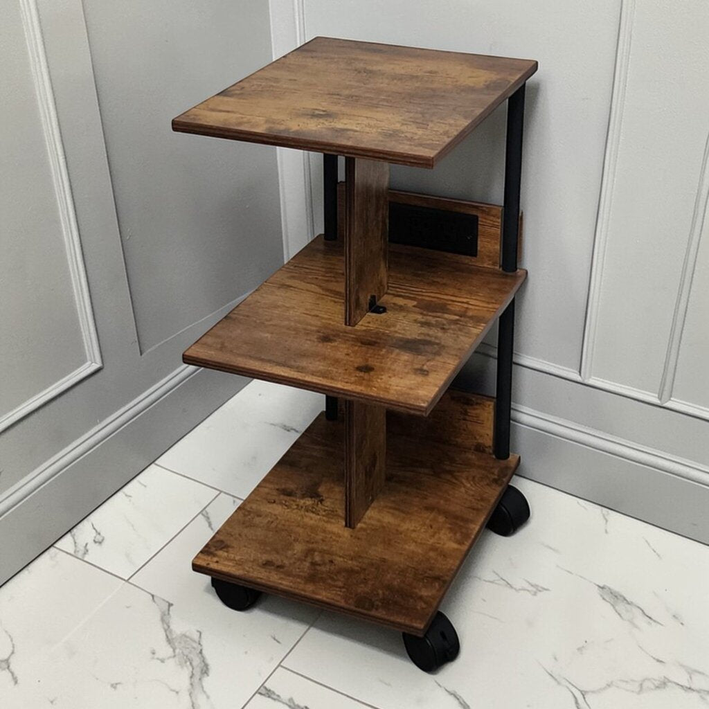 7862 3 Tier Swivel Powered Side Table