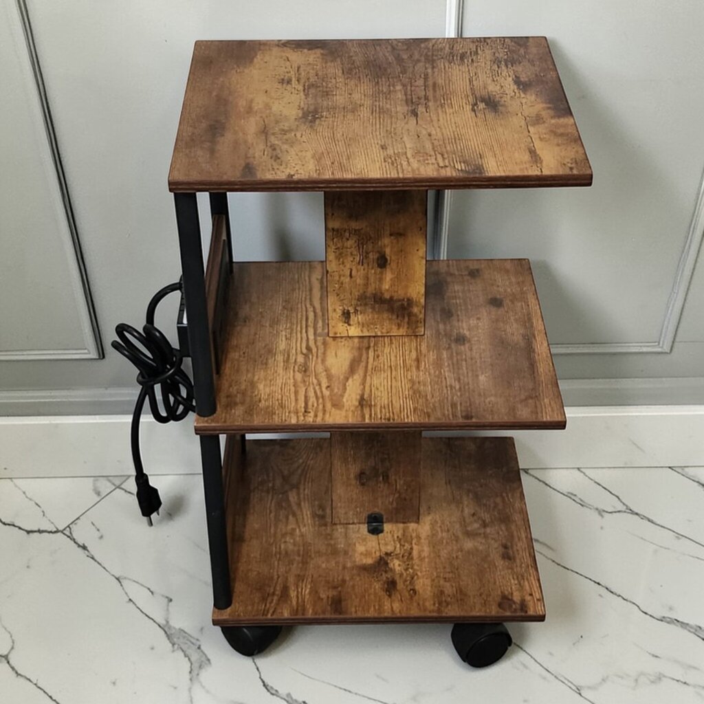 7862 3 Tier Swivel Powered Side Table