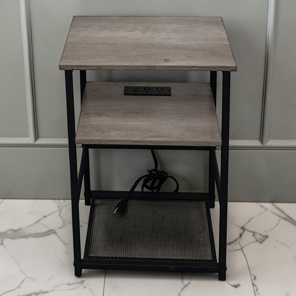 7867 Industrial 3 Tier Powered Side #Table