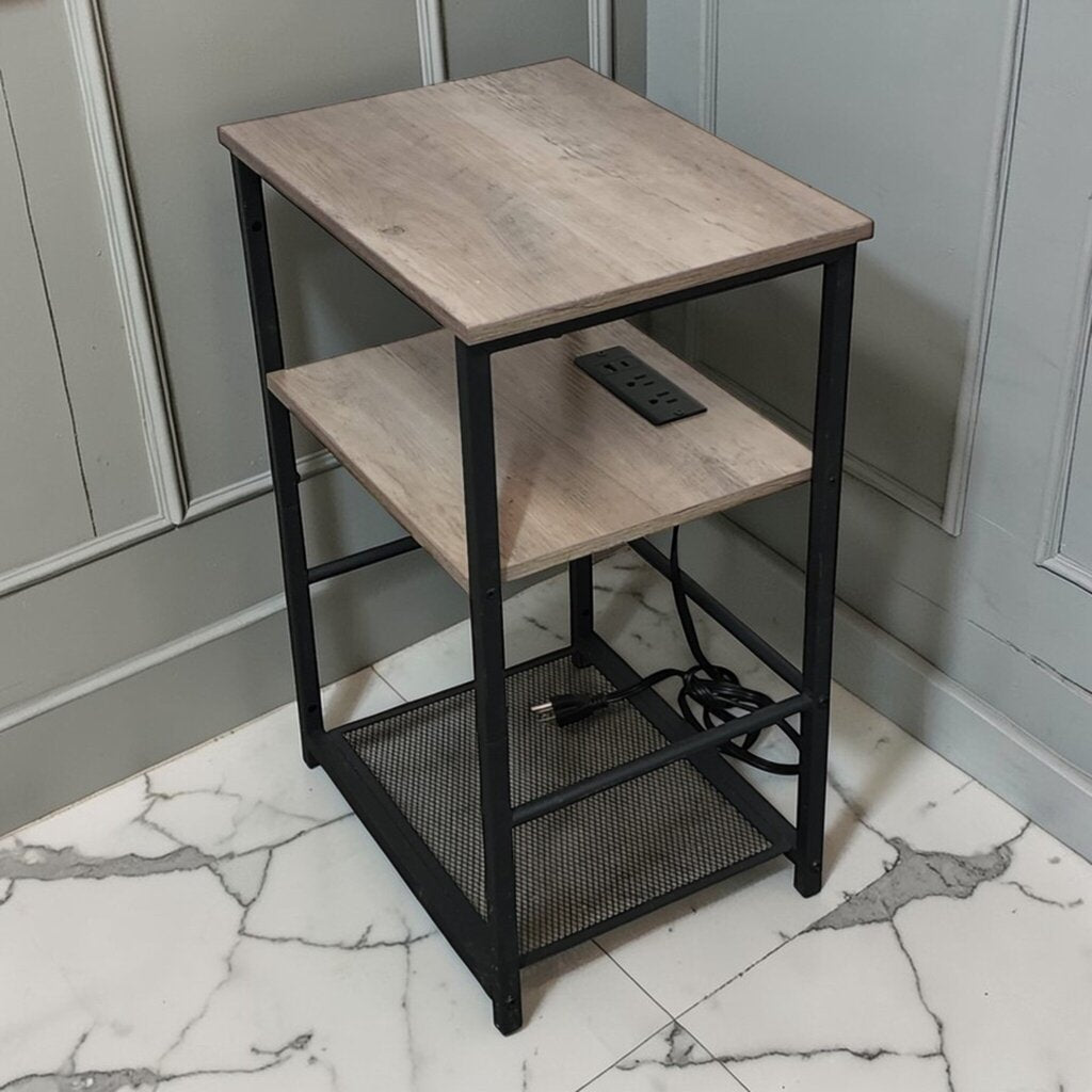 7867 Industrial 3 Tier Powered Side #Table