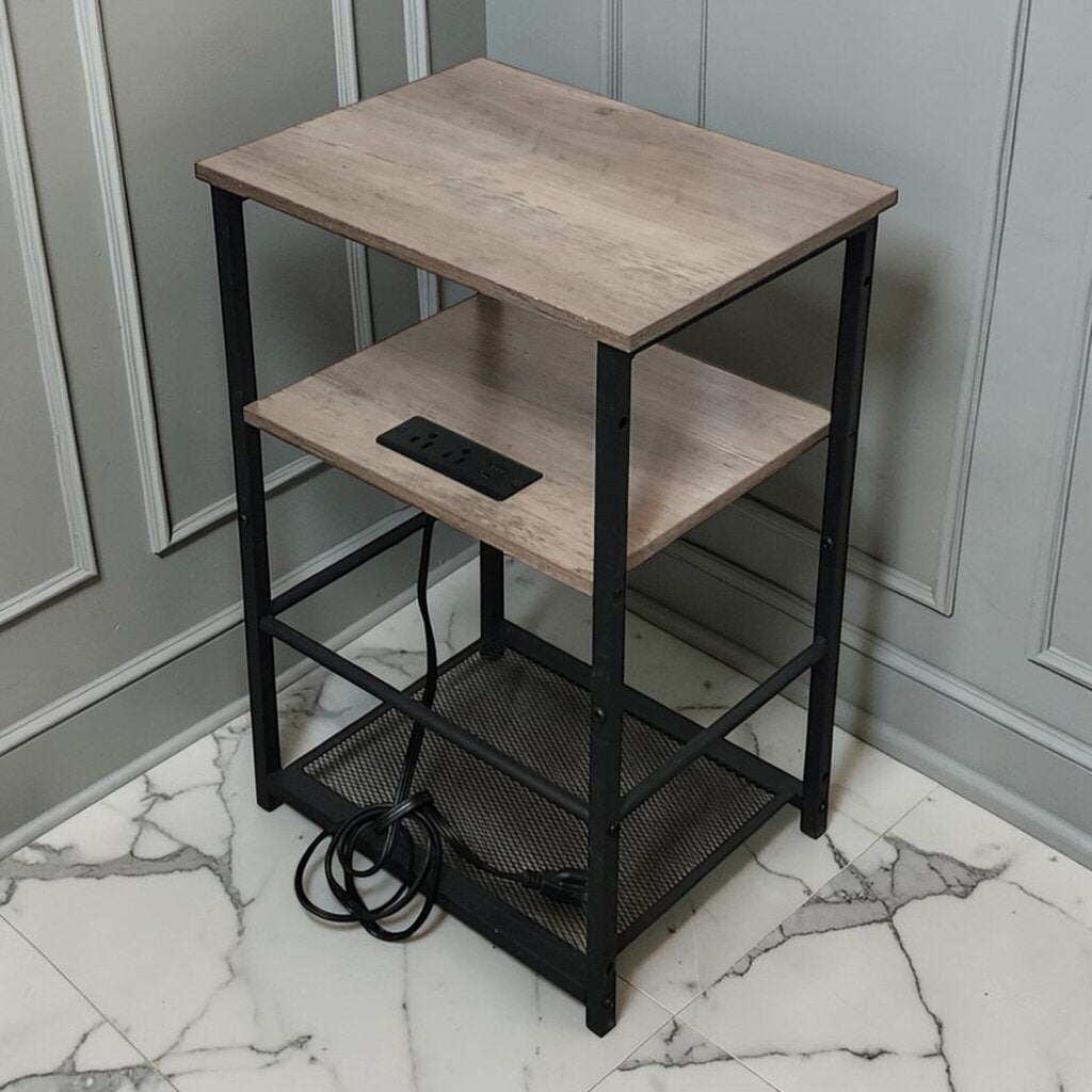 7867 Industrial 3 Tier Powered Side #Table