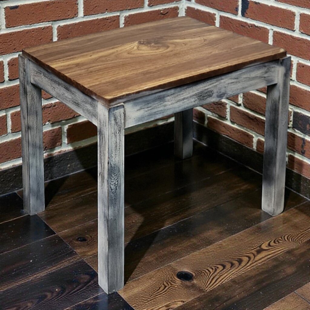 7868 Distressed Oak Side Table Used ~ FURNITURE