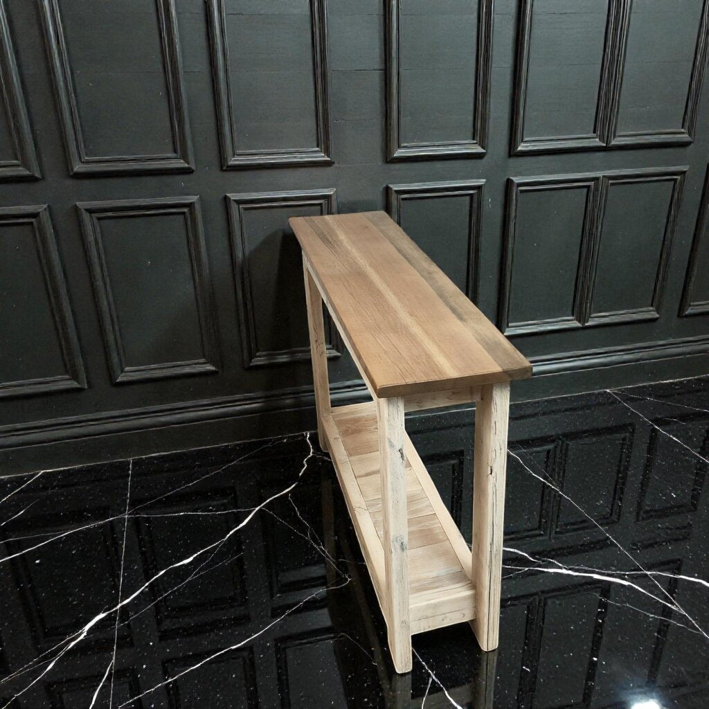 7873 Handcrafted Solid Wood 2 Tier #Console
