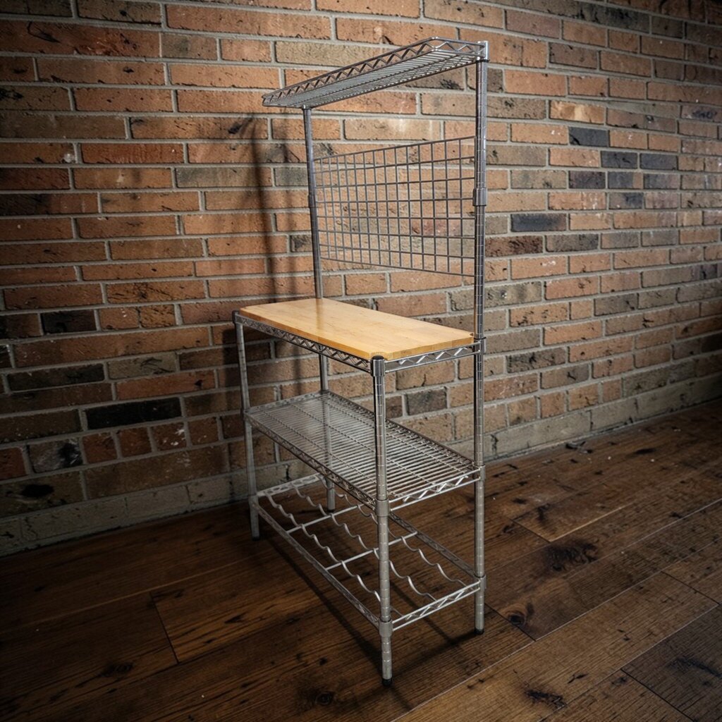 7876 Chrome and Butcher Block Bakers #Rack