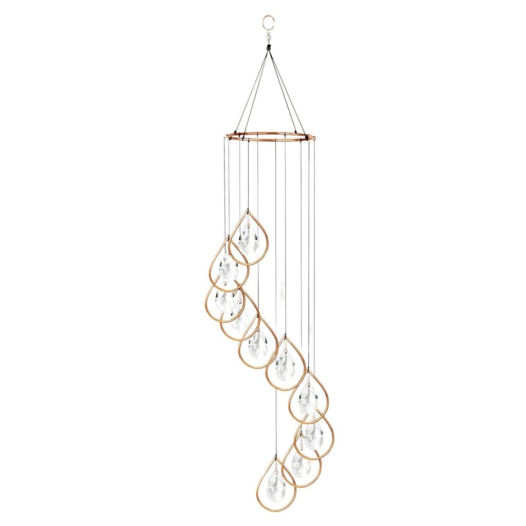 Copper Teardrop Spiral Suncatcher Windchime - 35" * Garden