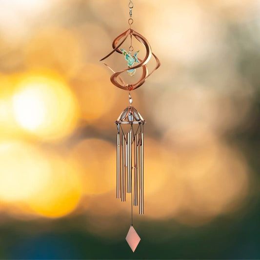 Hummingbird Cosmix Chime Spinner – 25" New * Garden