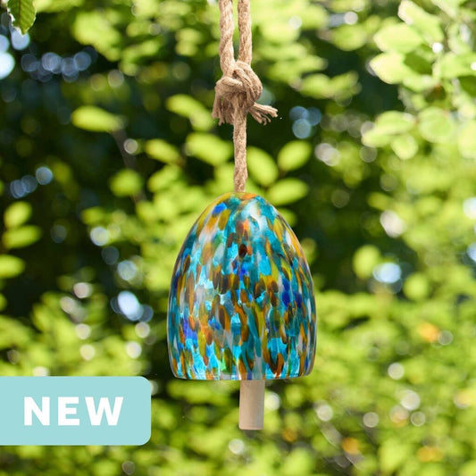 Aqua Artisan Glass Bell New * Garden