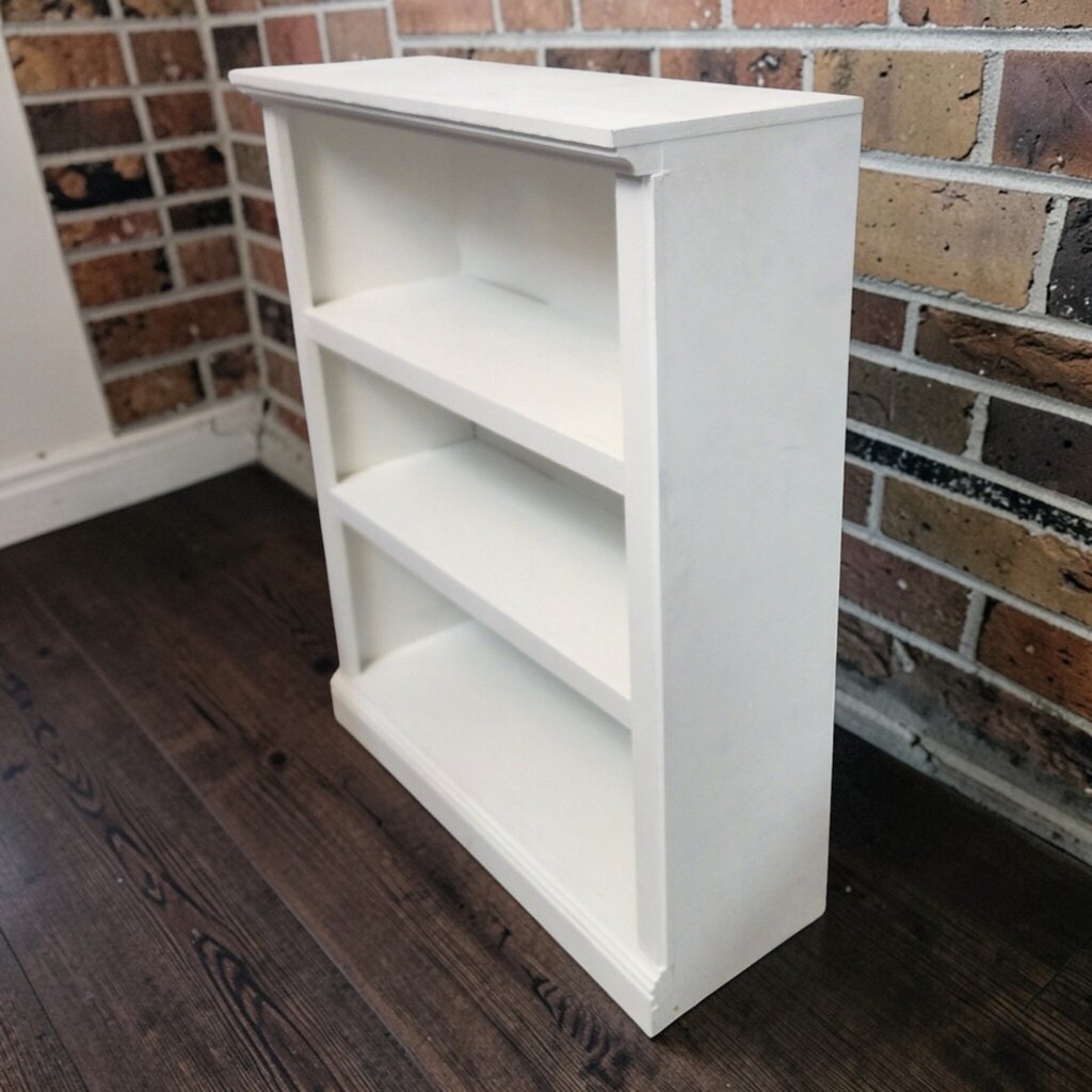 7878-7879 Small White 3-Tier Wooden #Bookshelf ~ FURNITURE