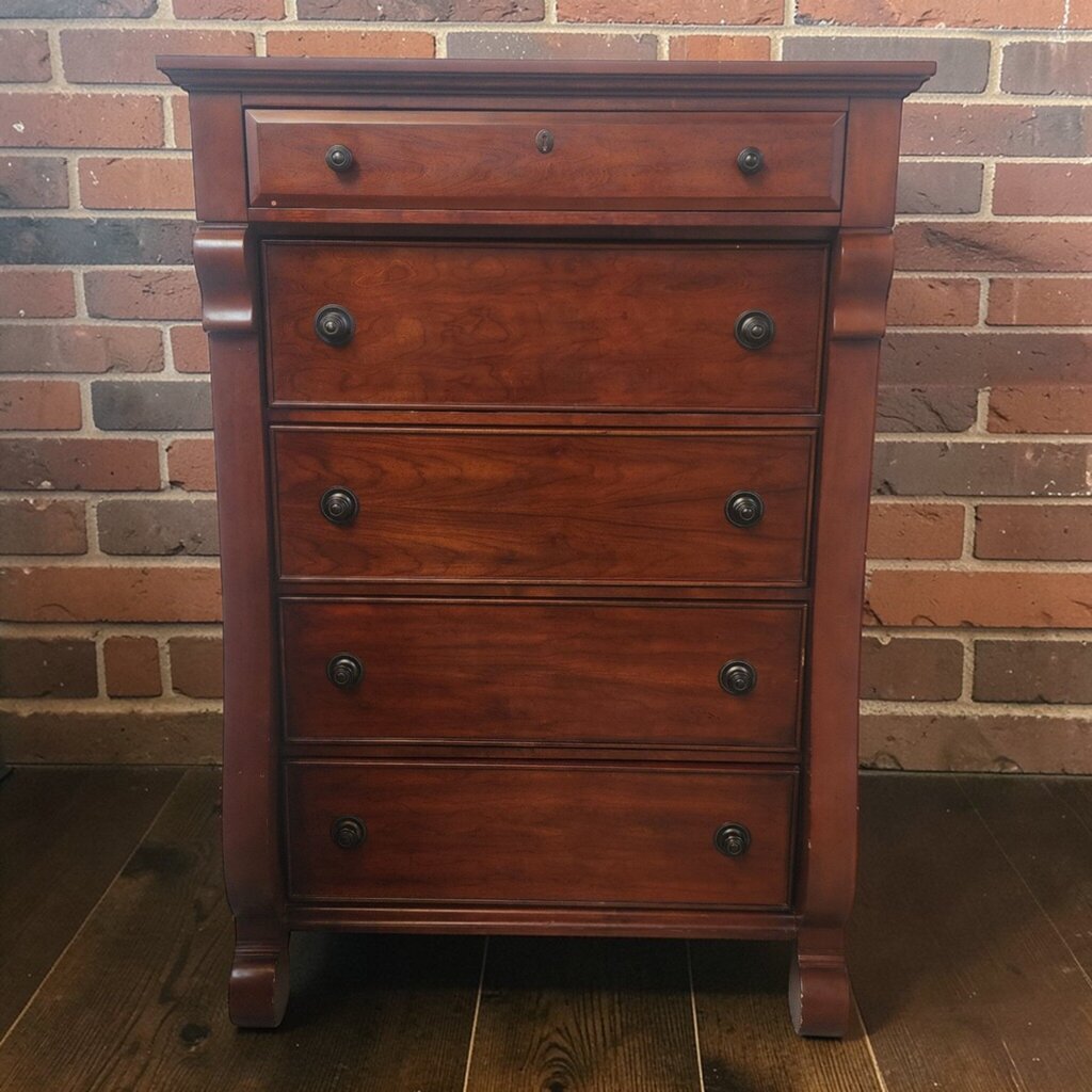 7881 Empire Revival Sleigh-Front Five-Drawer #Chest
