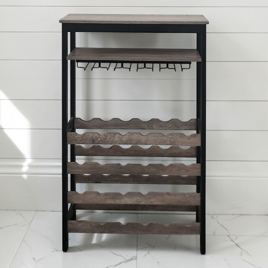 7905 Industrial Metal and Woodgrain Wine #Bar