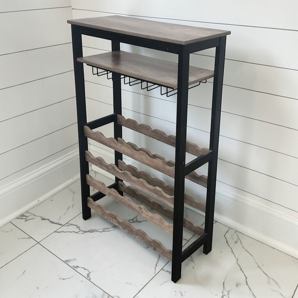 7905 Industrial Metal and Woodgrain Wine #Bar