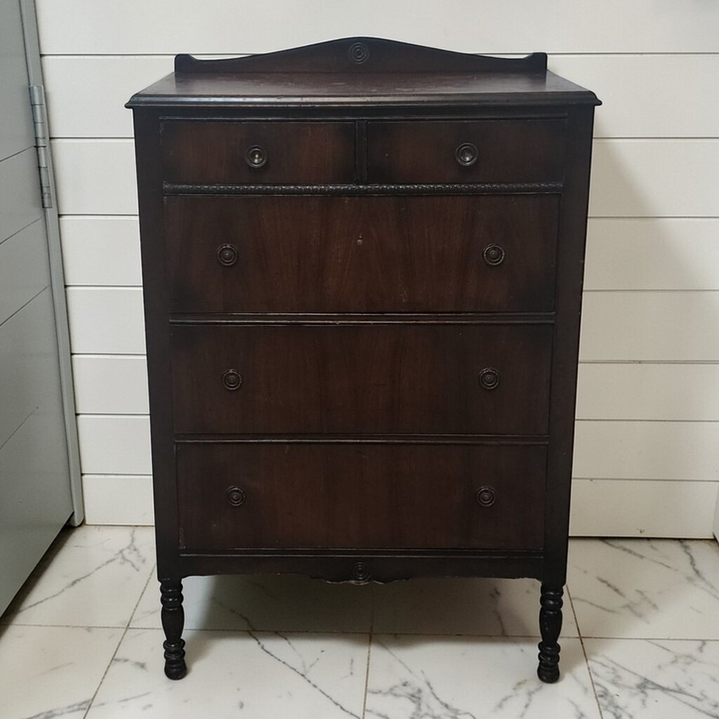 7899 Mid Century Federal Revival Mahogany Tall Boy Dresser