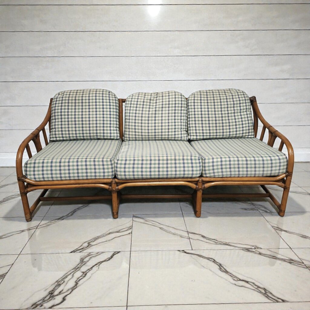 Late 20th Century Bent Rattan Three-Seater #Sofa