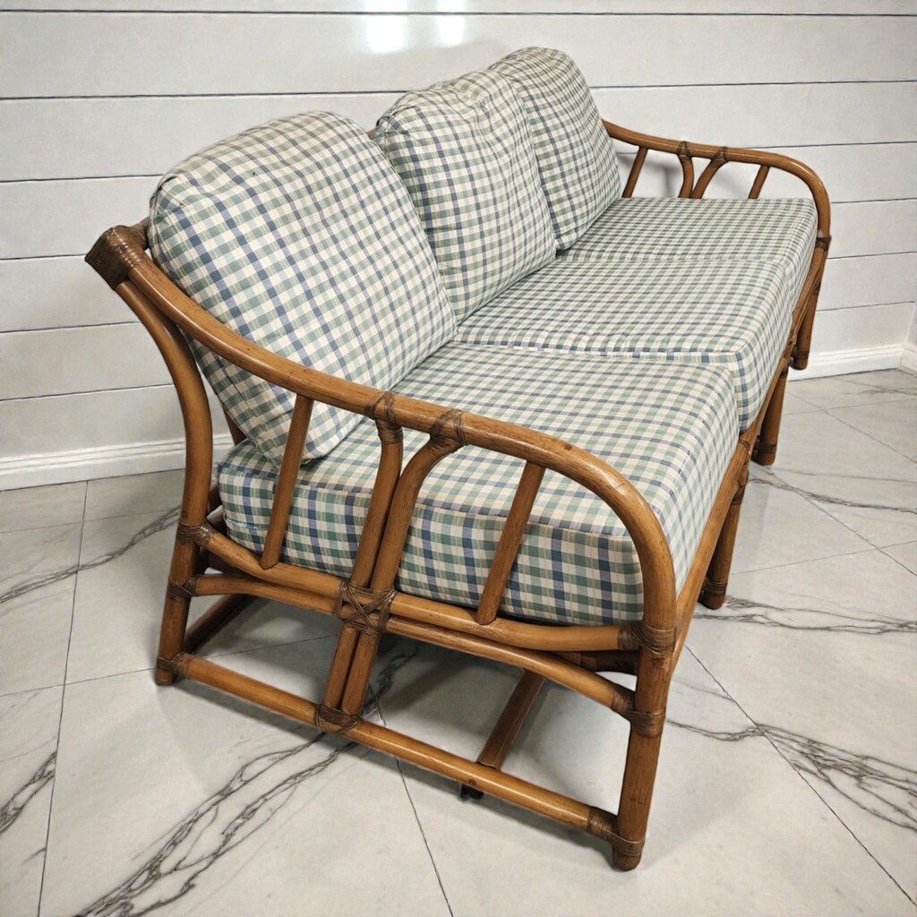 Late 20th Century Bent Rattan Three-Seater #Sofa