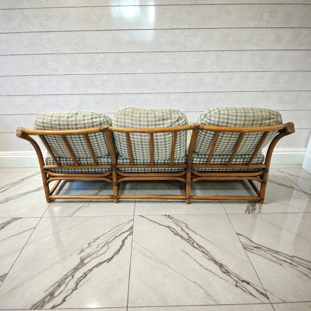 Late 20th Century Bent Rattan Three-Seater #Sofa