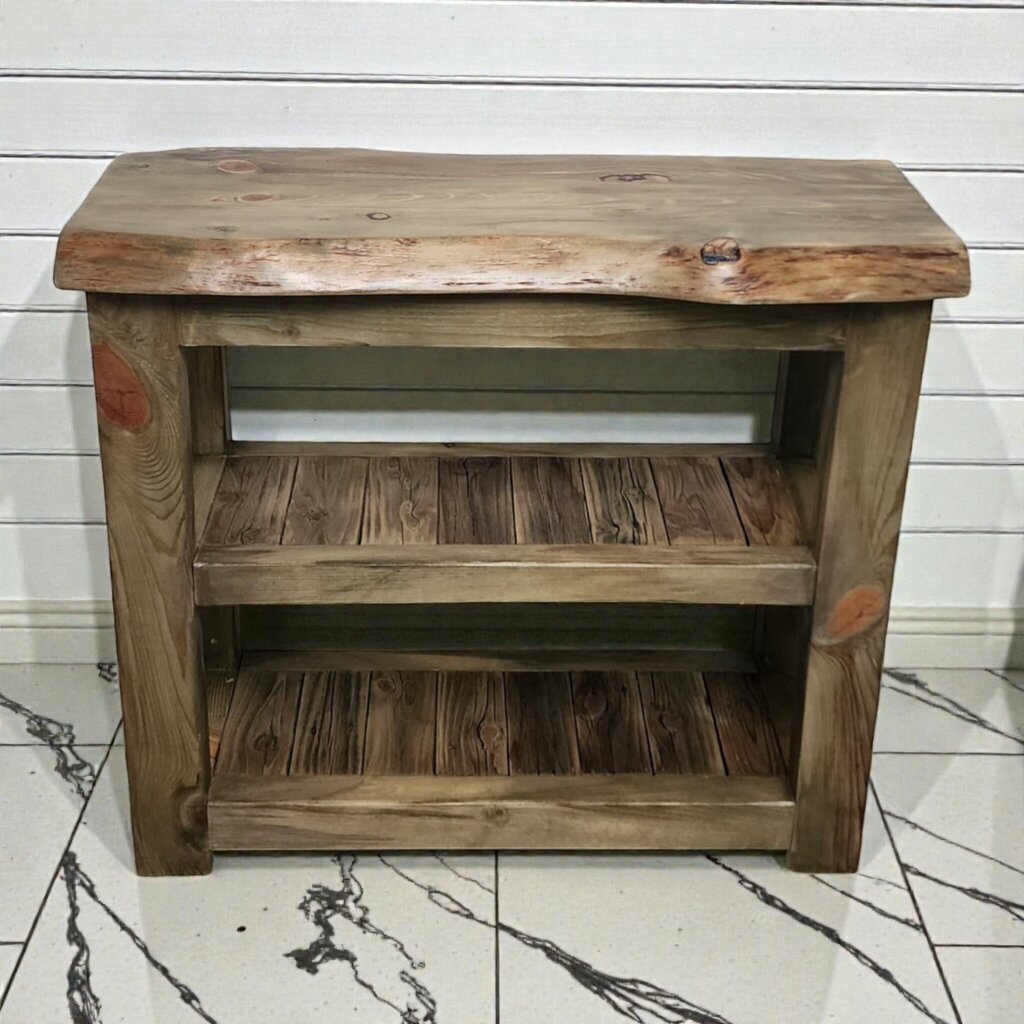 7929 Handcrafted Live Edge 3 Tier Console #Table