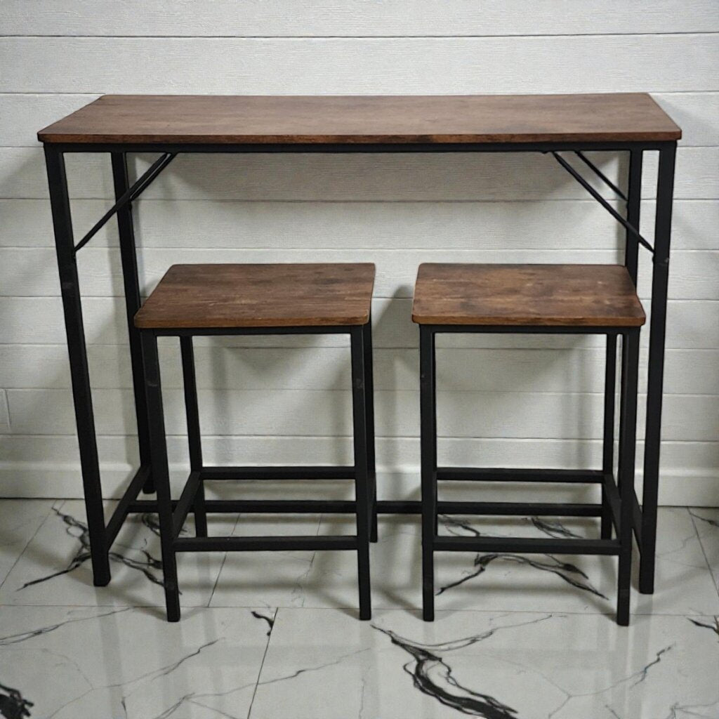7938 Industrial 3-Piece Bar #Table and Stool Set
