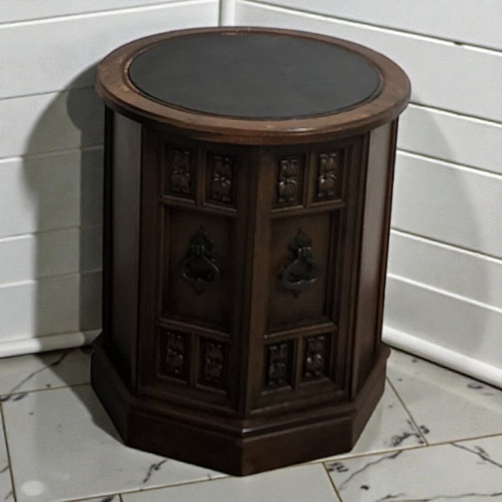 7940 Mediterranean Revival Octagonal Commode End Table