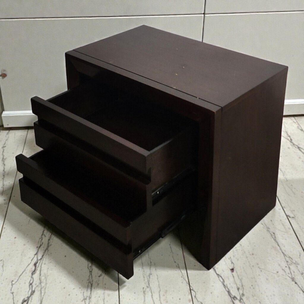 7943 Espresso Contemporary 2 Drawer Nightstand