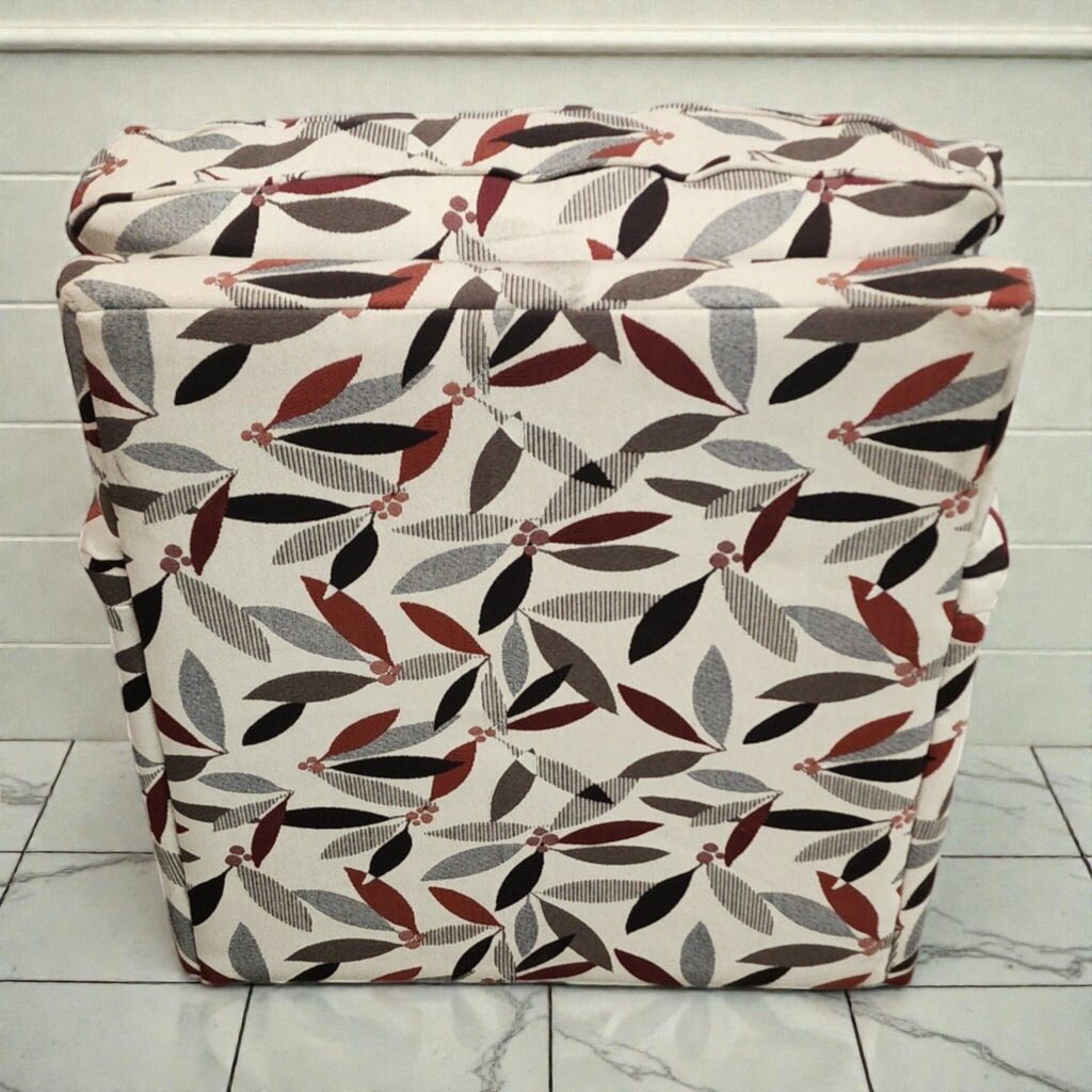 7944 Transitional Upholstered Armchair and Ottoman Set in Botanical Print