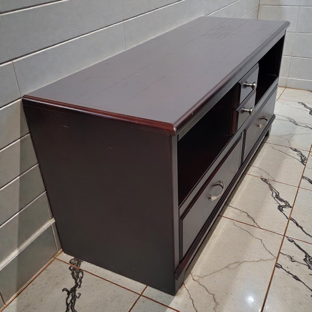 7964 Contemporary Espresso Media #Console with Divided Storage ~ FURNITURE