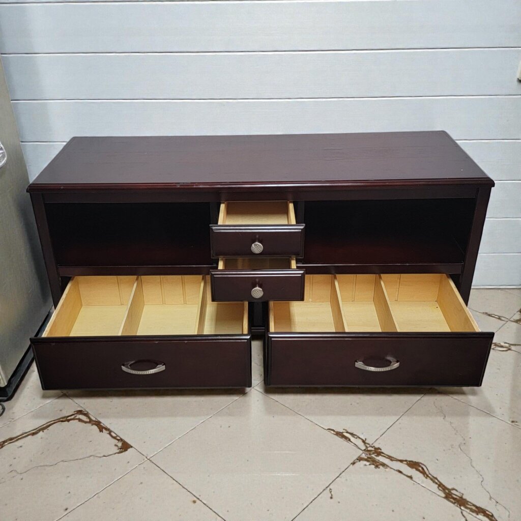 7964 Contemporary Espresso Media #Console with Divided Storage ~ FURNITURE