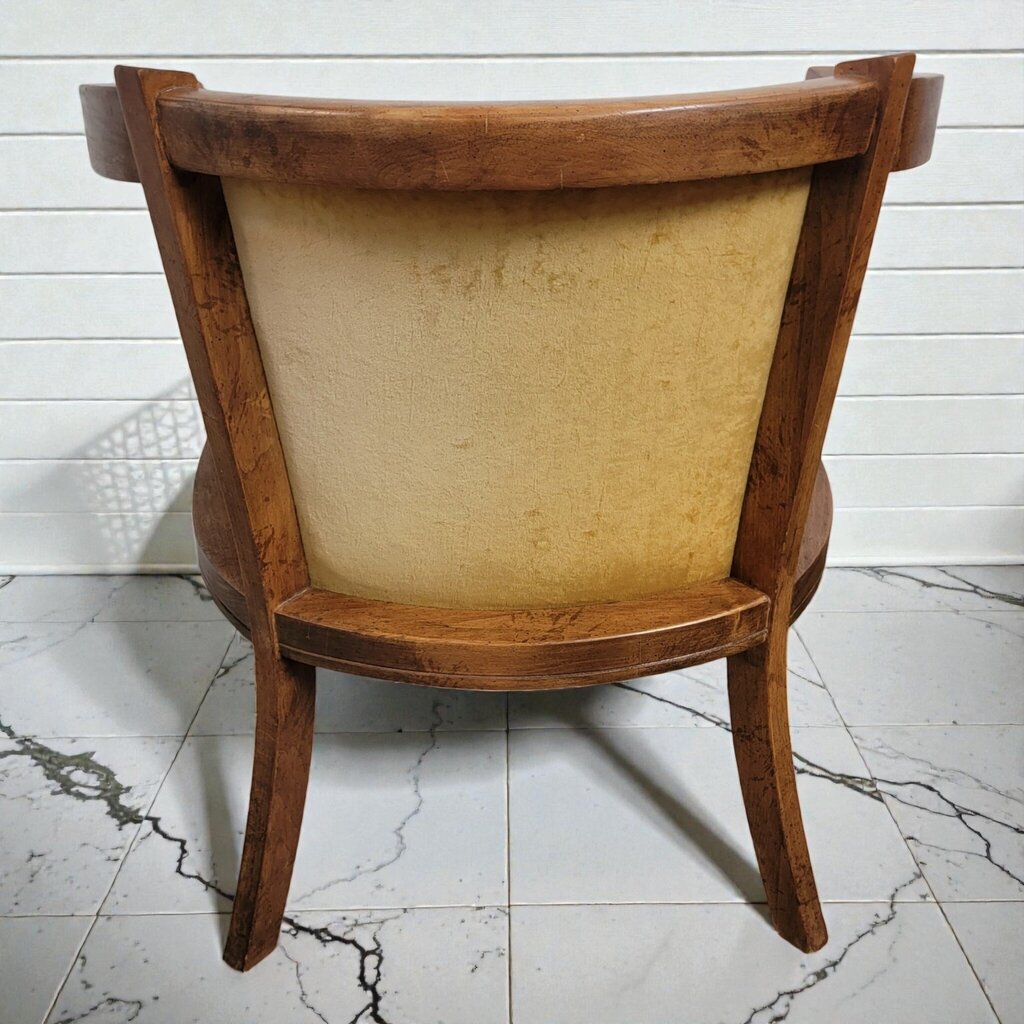 7967 Vintage Mid- Century Modern Cane Barrel Back Chair