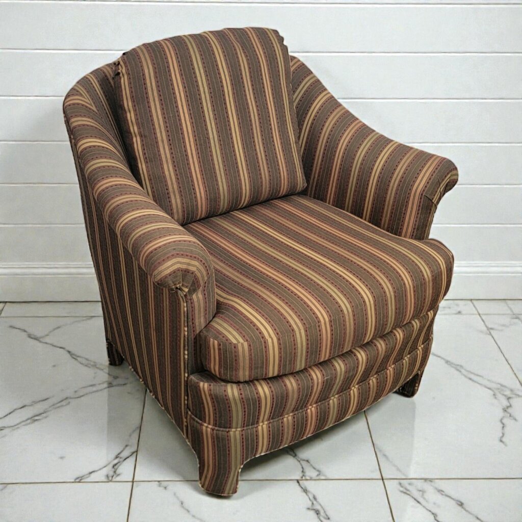 7977 Striped Upholstered Tub #Chair ~ FURNITURE