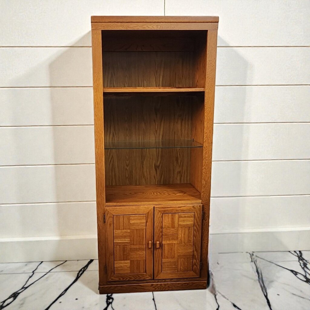8008 Vintage Oak Basketweave #Bookcase Used ~ FURNITURE