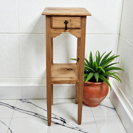 8025 Mexican Rustic Pine Telephone #Stand with Drawer