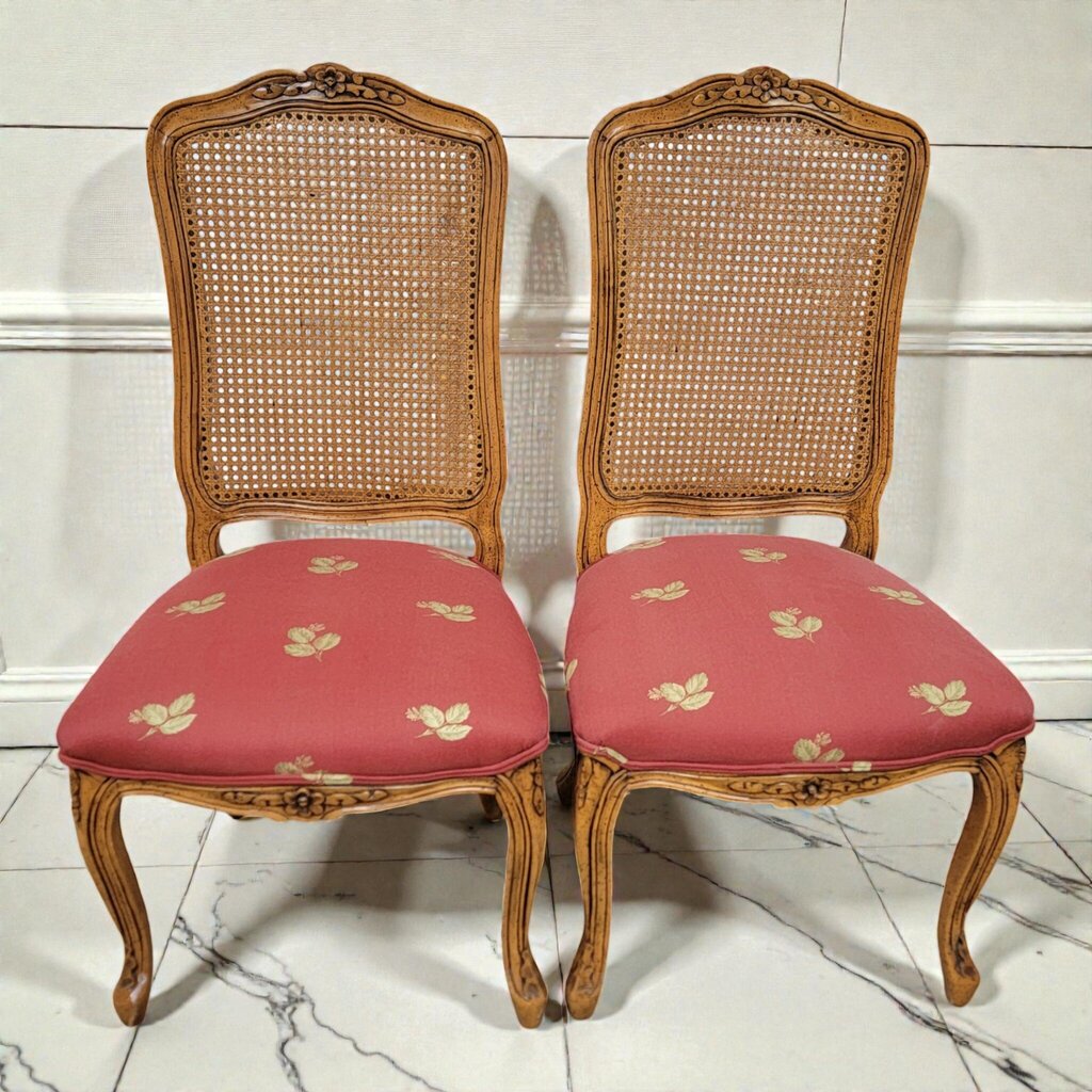 8044-8045 Vintage French Provincial Louis XV Style Side #Chair Used ~ FURNITURE