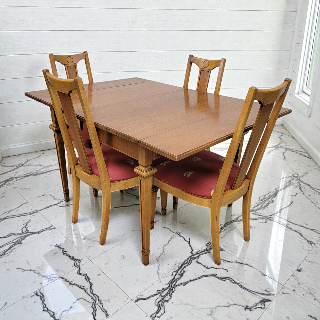 8046 Regal Furniture Mid-Century American Traditional Extension Dining #Table with 4 Chairs