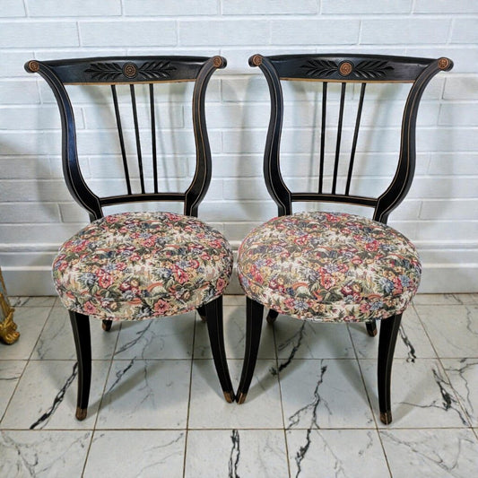 8047-8048 Ebonized Neoclassical Klismos- Style Side #Chair