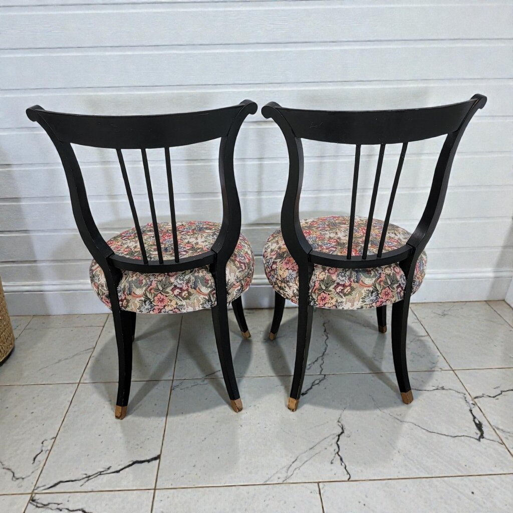 8047-8048 Ebonized Neoclassical Klismos- Style Side #Chair