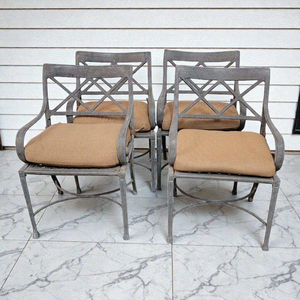 8049 5 Piece Vintage Weathered Wrought Iron Patio #Dining Set ~ FURNITURE