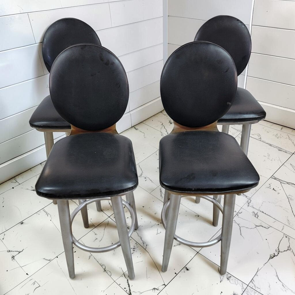 8073 5 Piece Brushed Metal and Glass #Bistro Set