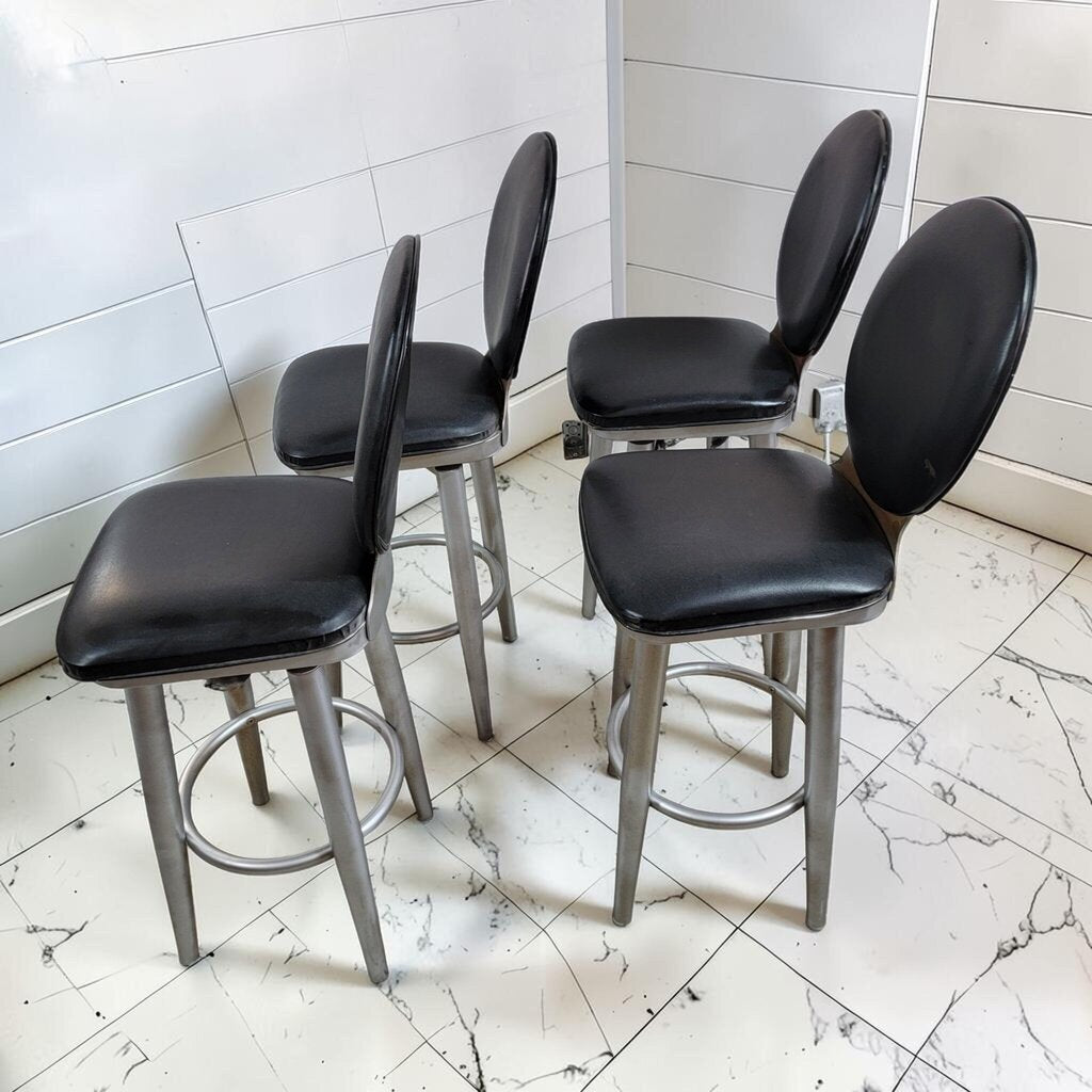8073 5 Piece Brushed Metal and Glass #Bistro Set
