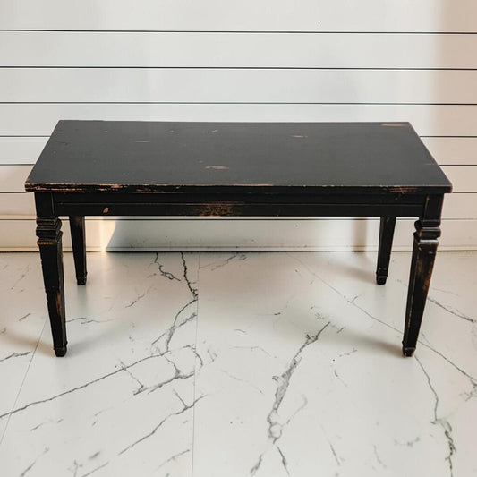 8095 Colonial Shabby Black Piano #Bench