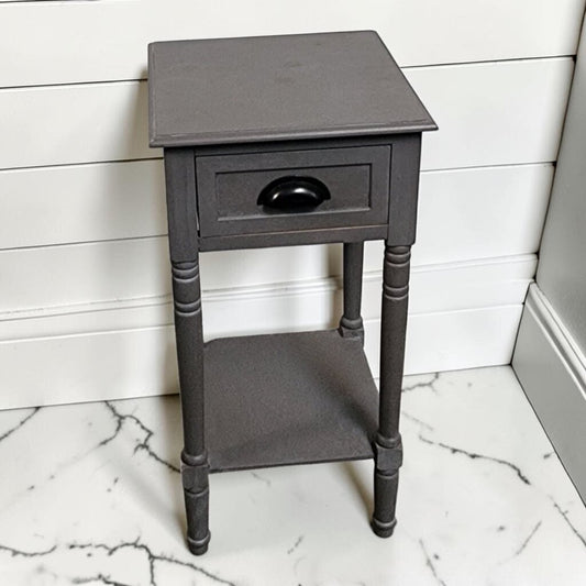 8108 Gray Farmhouse Side #Table with Drawer