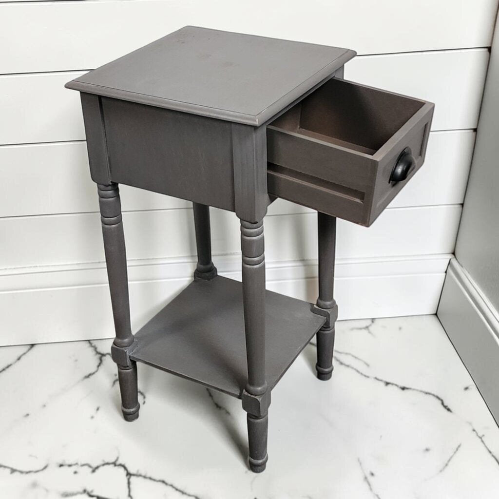 8108 Gray Farmhouse Side #Table with Drawer