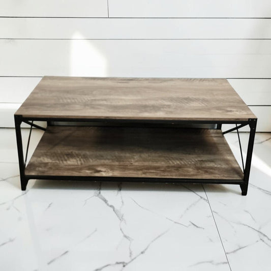 8111 Industrial Barnwood and Metal Coffee #Table