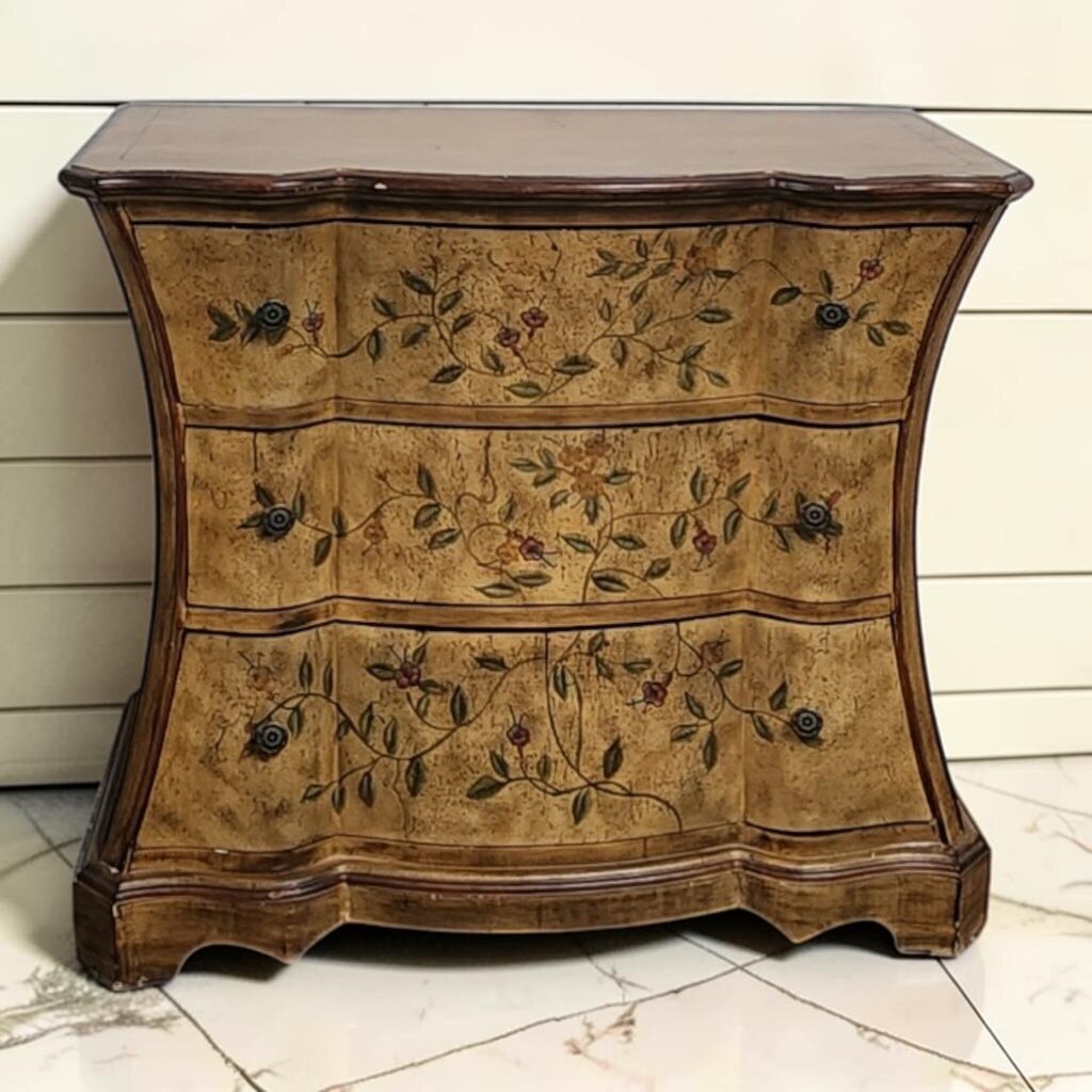 8115 Hand Painted French Provincial Style Bombe #Chest