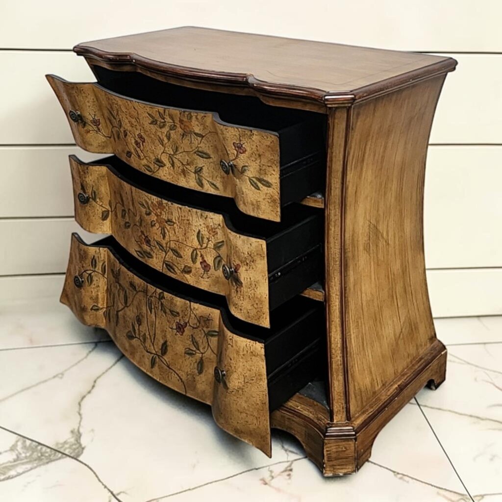 8115 Hand Painted French Provincial Style Bombe #Chest