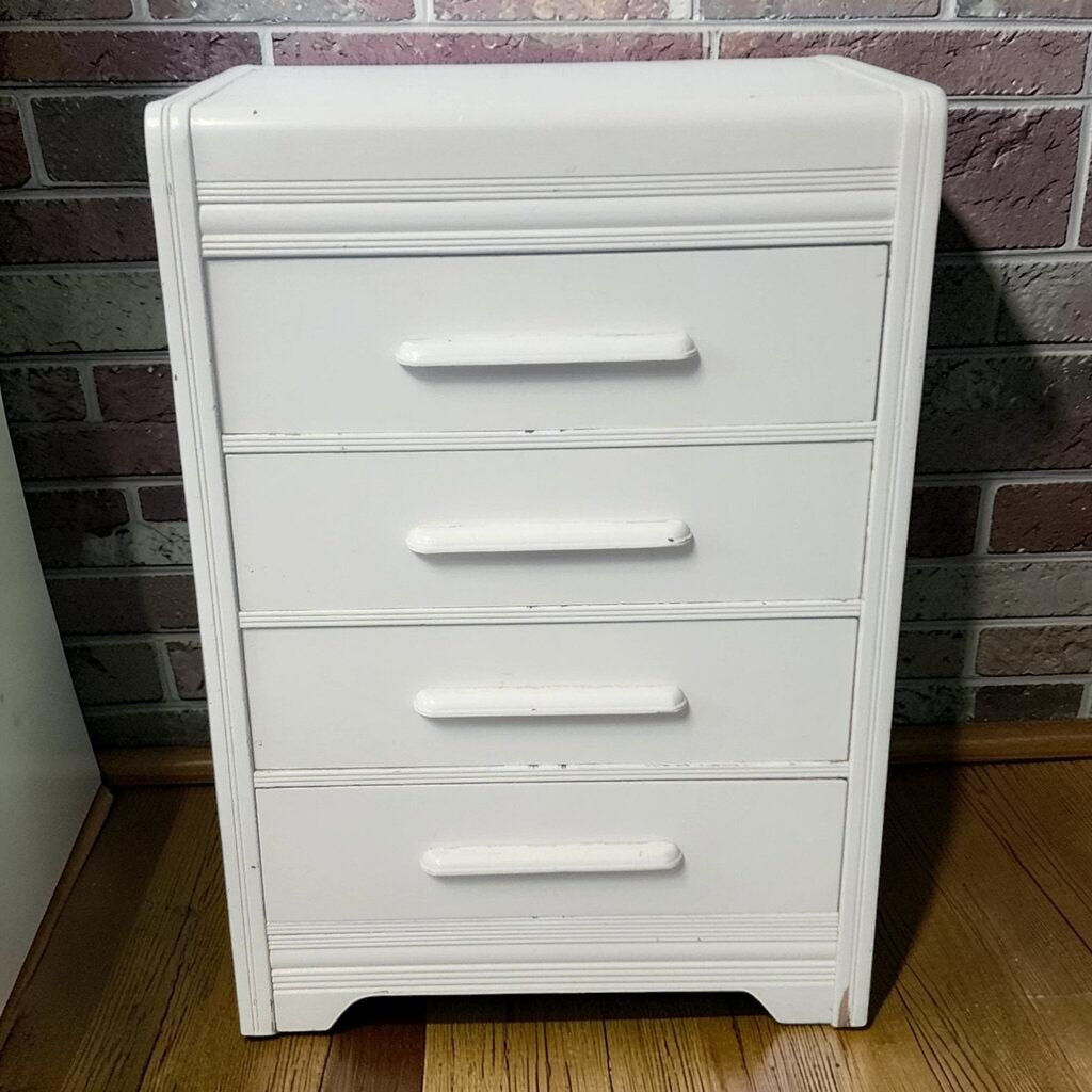 8118 Mid-Century Art Deco Style Waterfall 4-Drawer Chest